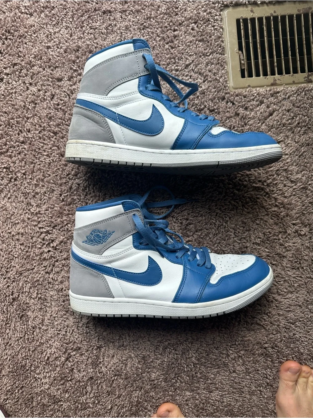 Jordan Men's Blue White High-Top Sneakers